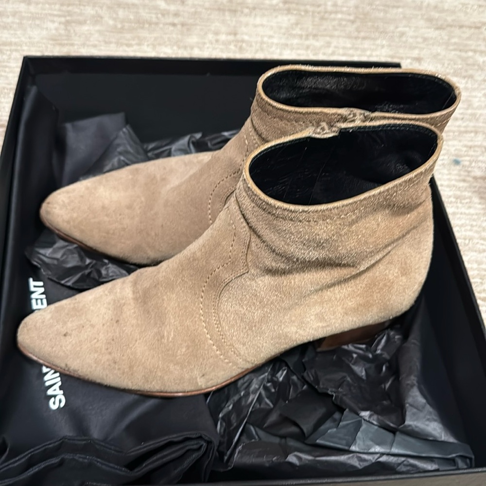 Saint Laurent suede ankle boot